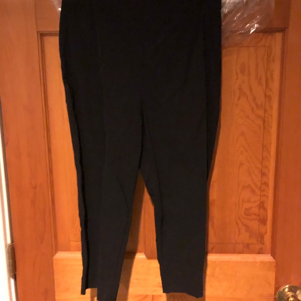 Pants, crop, black, stretch material